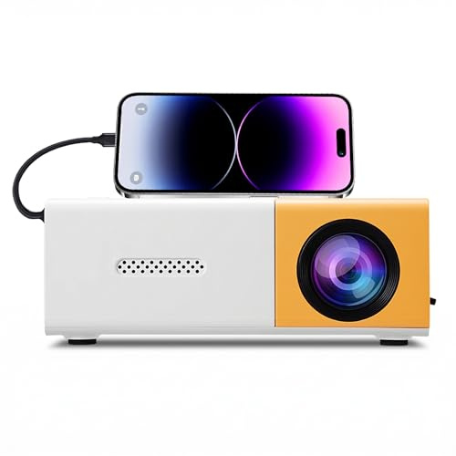 Zunate Smart Projector, 1080p Full HD Portable Movie Projector med 100ansi Ljusstyrka och Manuell Zoom, Kompatibel med USB IOS Laptop TV Stick