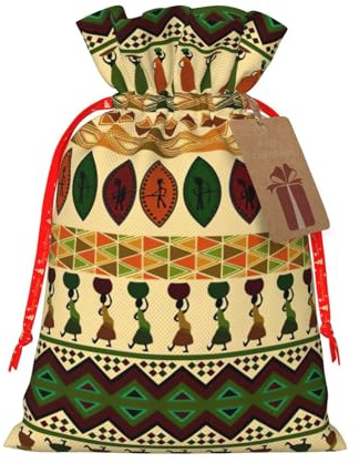Bolsas de regalo con cordón y estampado africano tradicional de estilo bohemio, para temporada de vacaciones, cumpleaños, aniversarios y cualquier ocasión especial