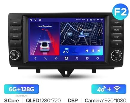 Tablette de Voiture pour Benz pour Smart Fortwo 2 2010-2015 Autoradio Multimédia Lecteur vidéo Navigation GPS Android Non 2di(10smart CC2p 128G-F2)
