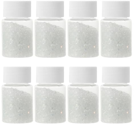 Gatuida 8 flacons de 30 g de Gravier de Verre concassé irrégulier pour la création d'objets en résine et Autres créations artistiques. Idéal pour remplir de vases et réaliser des projets de