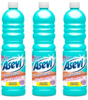 Asevi Concentrated Floor Cleaner Liquid pH Neutral – Effective Formula for Laminate, Stone and Delicate Surfaces – Long-Lasting Freshness – Multipack 3 x 1L Bottles