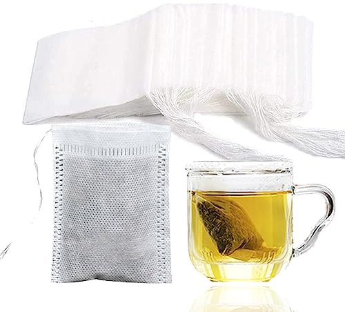 Sachets Filtre à Thé, 300 Filtre à Thé Papier Jetable, pour Thé, Café, Épices, Herbes(Blanc, 5 x 7 cm)