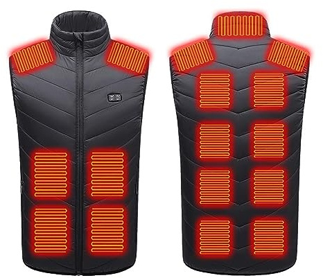 Zeiayuas Veste Chauffante Femme Homme USB, Gilet Chauffant,Doudoune Chauffante Sans Manche, Blouson Chauffant Gilet de Homme Thermique pour Ski Moto Chasse Randonnée la pêche