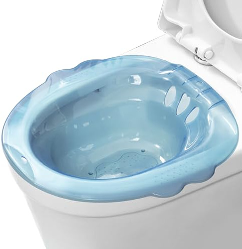 SITZ Bad tragbar über der Toilette tragbarer Bidet Anti-Overblow Large-Kapazität Bidetet für Hämorrhoiden nach der Geburt Privatpflege Blau, Bidet-Anhang für die Toilette