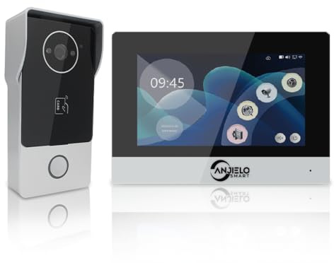 ANJIELO SMART 2-Wire Video Intercom System,WiFi Doorbell Camera Security Video Intercom,7 Inch 1080P Touchscreen,Support Tuya Motion Detection Night Vision Unlock for Home Apartment (D4B+R34W+32G)
