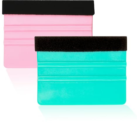 Vinyl Wrap Squeegee Set, vinyl cutter, Felt Edge Window Squeegee tool, Wallpaper smoother, Car Glass Cleaning, Window Tint, Decals, Bubble Removal, for Home and office Applications 2PCS