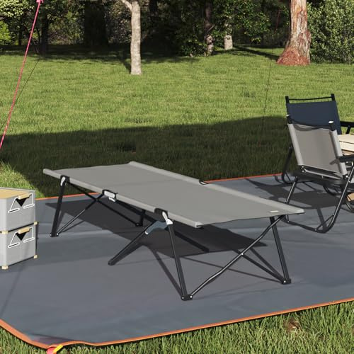 Tidyard Klappbare Sonnenliege mit Tragetasche Grau 600D Oxford-Stoff Gartenliegestuhl Strandliege für Strand Garten Terrasse Camping