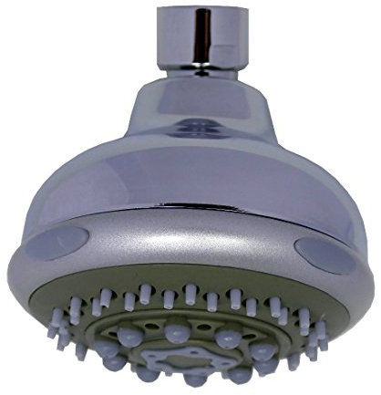 Gariella - Design Duschkopf mit Antikalk - Düsen, Brause, Brausekopf, Schwenkbare Kopfbrause aus ABS verchromt mit 1/2 Zoll Anschluss, Gewerbe geeignet, Kopfdusche