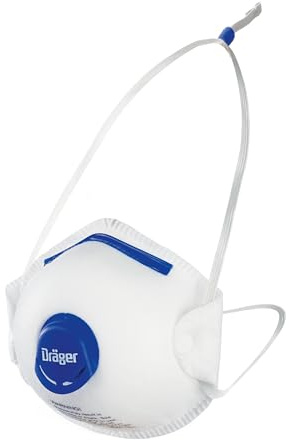 Dräger X-plore 1350 V N95 Particulate Respirator with Exhalation Valve, 10 Pack, Size M/L, NIOSH-Certified, Disposable Dust Mask, Adjustable Head Harness, Low Breathing Resistance