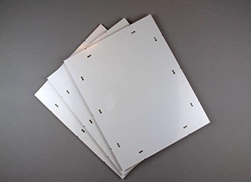 Framello Deluxe Cliprahmen Rahmenloser Bilderrahmen Posterrahmen 35 x 35 cm Weisser Hintergrund Antireflex Kunstglas