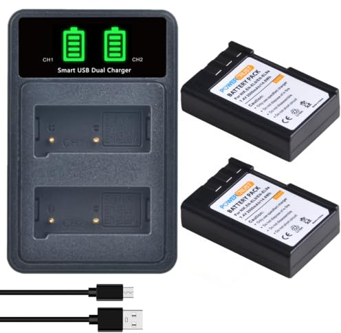 PowerTrust 2Pcs EN-EL9 EN-EL9A Akku und Ladegerät für Nikon D5000, D40, D40x, D60, D3000 Kamera