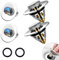 Waschbeckenstöpsel, Pop-Up Waschbecken Stöpsel Verschluss für 34–38 mm Ablauflöcher, Edelstahl-Stöpsel Waschbecken mit Ozeanaufkleber, 2er-Pack