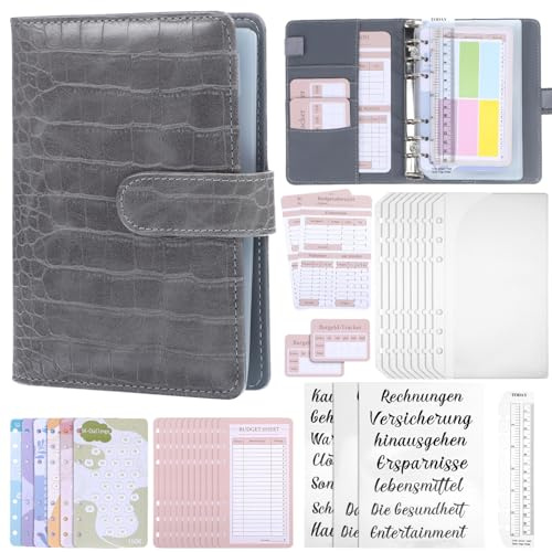 Gatuida Budget Planner Deutsch: A6 Budget Binder Budgetplaner Finanzplaner Geld Organizer Sparbuch Finanzplaner Haushaltsbuch Sparen für Tagebuch Sparen mit Umschlagmethode