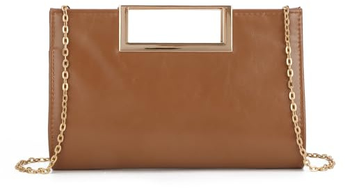 EVEOUT Clutch de Cuero para Mujer Bolso de mano con Cadena para Fiesta Noche Boda Bolsos bandolera para Cotidiana