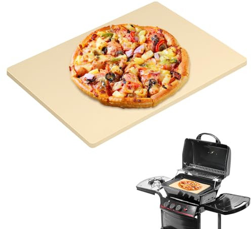 GDGZJJD Pierre à pizza extra large de 61 x 45,7 cm, pierre de cuisson rectangulaire pour grill, pierre à pizza pour pain, idéale pour griller et cuire plusieurs tailles de pizzas