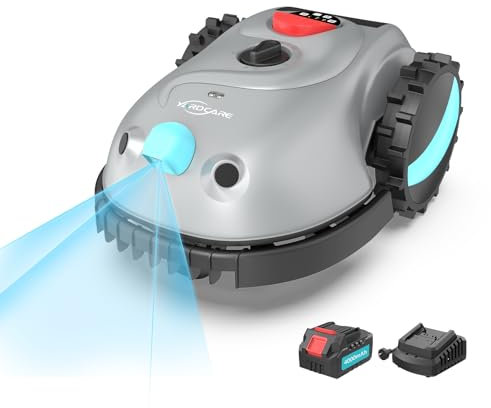 YARDCARE V100 Mähroboter ohne Begrenzungskabel, mit Vision Navigation, 150 Hinderniserkennung, Rasenroboter bis zu 150 m², Akku Rasenmäher Roboter mit Graskamm, Ersatzklingen