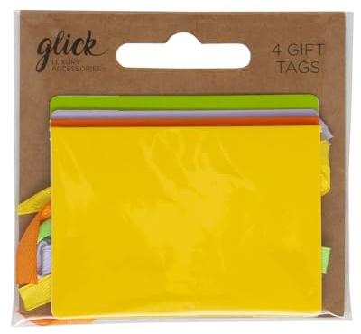 Glick-paket med 4 vårmixade presentetiketter för att tillbehör dina gåvor vackert, presentetiketter, 7 x 5 cm