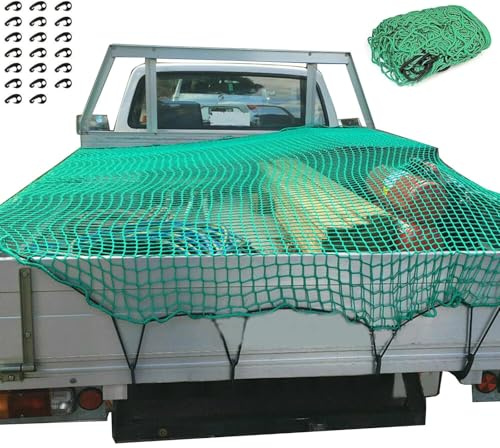 Yulun0328 Safety Net Cargo Net Heavy Duty Netting for Pickup Trucks,Truck Cargo Netting And Roof Rack Cargo Net Trailer Luggage Net Heavy Duty Tie-Down Mesh (2mx3m with 10 PCS Hook)