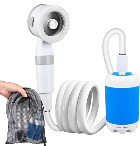 Tragbare Dusche Für Camping | Camping Dusche Mit 5000 mAh Wiederaufladbarer Wasserpumpe | Wasserdichte Waschzubehör Camp Duschsprüher Für Outdoor Bauarbeit Haustierbad Wanderung Autowäsche