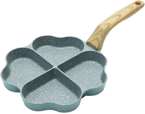 KJHZCE Heart-Shaped Frying Pan Nonstick Ceramic Egg Pan with Handle Pancake Poached Egg Omelette Pan 33x17cm