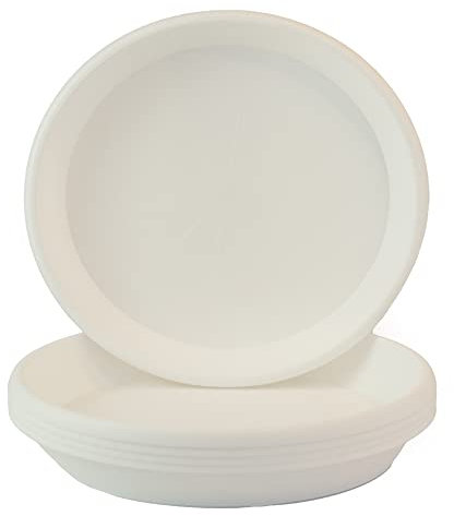 Home Garden Ornaments Sottovaso Rotondo Bianco 15cm Diametro Set da 5 - Sottovasi Rotondi - Sottovasi Plastica Resistente - Sottovasi per Piante da Interno (Ø15cm, Bianco)