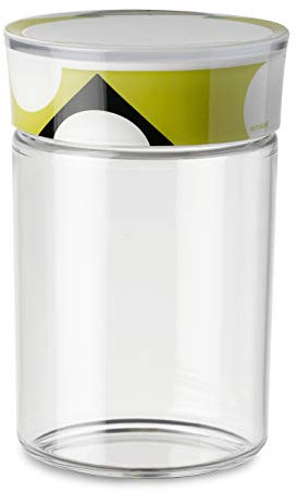 Omada Design Barattolo da 1L in plastica, chiusura ermetica con guarnizione e con decorazione indelebile, Linea Plexart