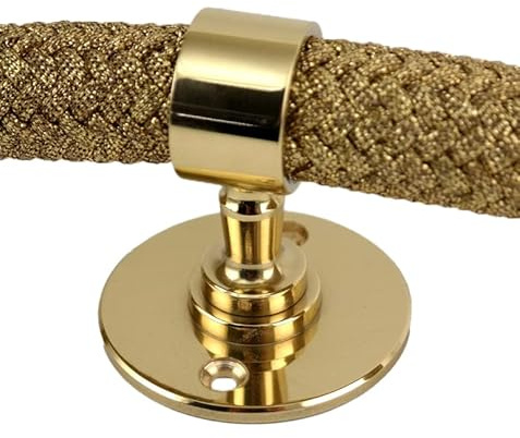 Gepotex Seilträger/Wandhalter/Seilhalter Messing glänzend für 25 mm Seil - Handlaufseil - Absperrseil