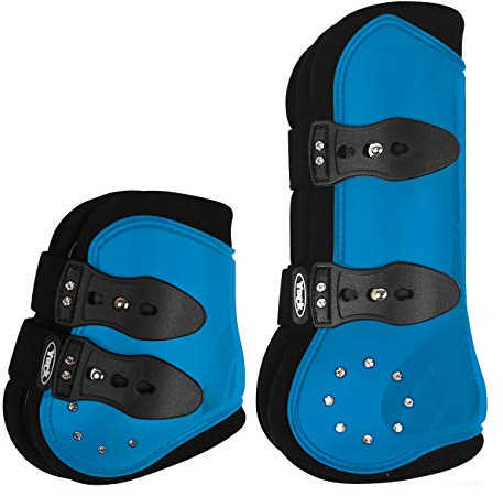 York Gamaschen 4er Set Anatomic Crystal Strass Hartschalengamaschen alle Grössen blau (Cob)