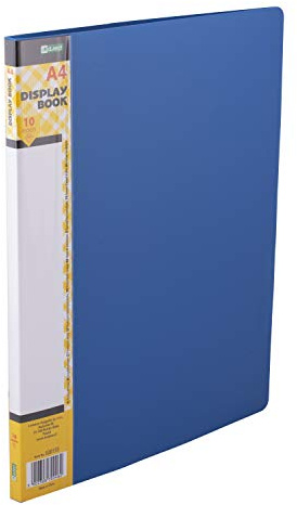 D.RECT Lot de 10 Porte-Documents en Polypropylène | 10 Chemises à Haute Transparence | Etiquette pour Décrire le Contenu sur la Colonne Vertébrale | A4 | Couleur : Bleu