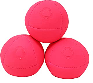 Zeekio Taylor Tries Signature Pro Series Juggling Balls- Professional 8 Panel Ball with Drawstring Carry Bag - 110 Grams, 67mm - Set of 3 (Pink)