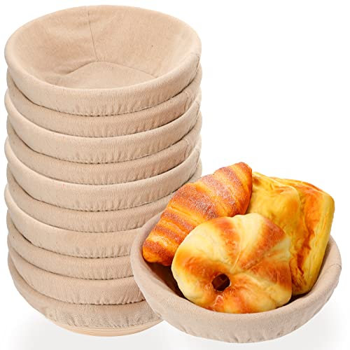 Patelai 10Pcs Banneton Bread Proofing Basket Banneton Baskets Bulk,8 Inch