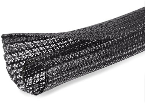 Moxita 10ft - 3/8 inch Cord Protector Cable Sleeve Split Wire Loom Tubing for Power Cord Audio USB Cable, Cord Sleeve Cable Management for TV Computer, Cord Protectors from Pets Chewing, Black
