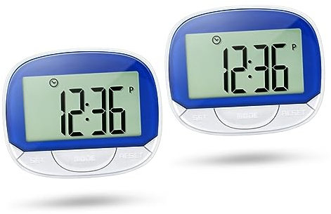 BESPORTBLE 2sets Pedometer Step Counter Clip Walking Running Hiking Large Screen Easy to Carry Calorie Tracker Random Color