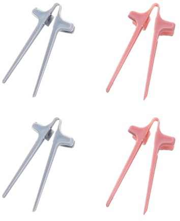 GCFTIFF Finger Essstäbchen für Gamer,Wiederverwendbare Finger Chips Snack Zange U Halterung Essstäbchen Helfer Snacking Tool,Party Supplies,Kreative Gamer Zubehör,Geschenke für Gamer (2Rosa,2Grau)