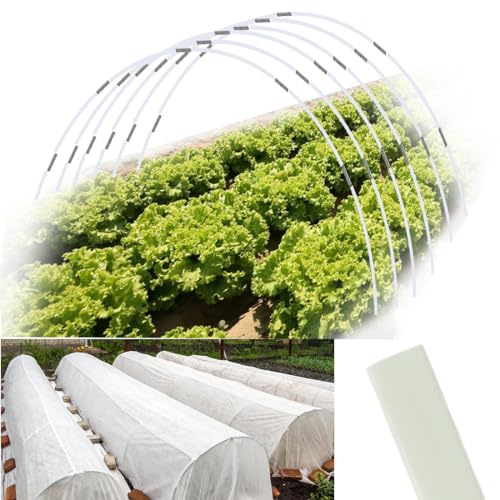 Greenhouse Hoops 120pcs, Sunwuk Garden Hoops for 1-3.5ft Wide Raised Bed, 30 Sets of 5.6ft Long Super Bendable Fiberglass Support Hoops Frame, Mini Greenhouse Flat for Row Cover (S Size)