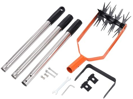 Ruwshuuk Motoculteur Rotatif de Jardin, cultivateur Manuel de Jardin - Cultivateur Rotatif à Main pour Jardin | Outil de mélange de Sol Robuste à poignée antidérapante pour Les Amateurs de Jardinage
