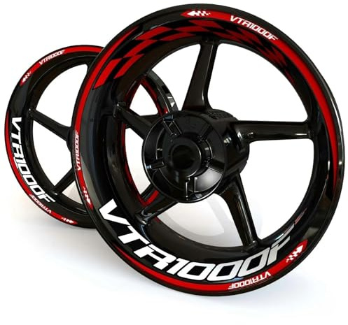 BTWSRX Radnabenaufkleber Motorrad-Felgenrandaufkleber Für VTR1000F VTR 1000 F 1000F, Regenfeste Felgenband-Aufkleber Felgenaufkleber(Farbe 12)