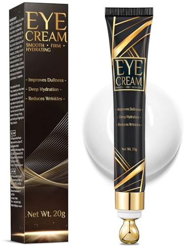 Damaile EU Contour des Yeux, Creme Contour des Yeux, 20g Creme Yeux Avec Tête de Massage pour Réduire les Ridules et Hydrater en Profondeur, Doux Anti Poche Sous Les Yeux pour Tous les Types de Peau