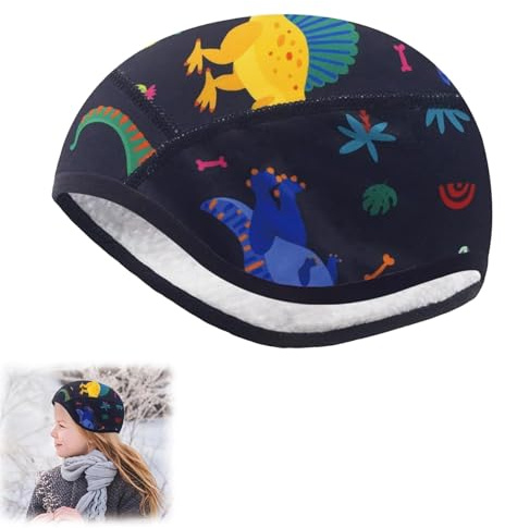 Gorro de casco para niños, gorro de ciclismo bajo el casco, gorro de invierno para bicicleta, esquí y actividades al aire libre, unisex para niños de 4 a 12 años
