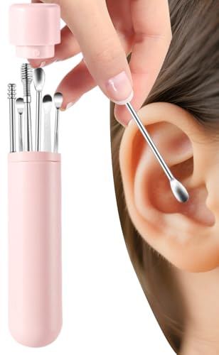 Rechory öronvax borttagning - kompakt ergonomisk öronvaxsked, öronrengöringssats | för män kvinnor pojkar flickor ungdomar tonåringar hem skola