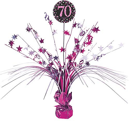 Amscan 9901741 - Tischdekoration 70 Sparkling Celebration - Pink Folie / Papier 45,7 cm, Geburtstag