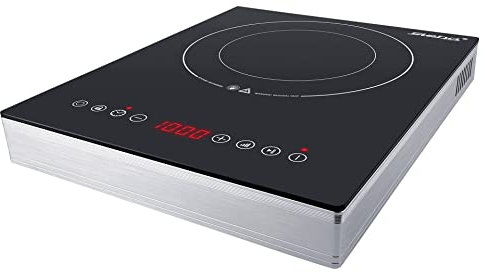 Steba Glaskeramik-Kochfeld HK 30 | Robuste Durchgängige Glaskeramik-Oberfläche | 2 Heizkreise mit 15 cm und 22 cm | Mobil einsetzbar | Touch Control | Timerfunktion bis 180 min. | für alle Kochtöpfe