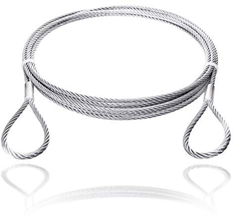 Drahtseile24 Stahlseil mit Ösen, Drahtseil mit Ösen, Schlaufenseil – Stahlseil mit zwei Schlaufen, Drahtseil mit 2 Schlaufen | Ø1,5mm / 30kg Nutzlast | 20m