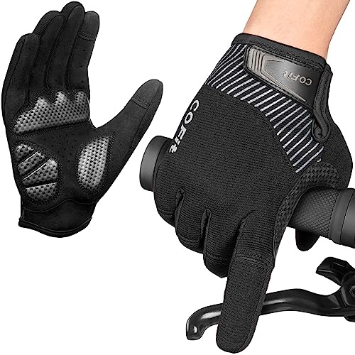 COFIT Guantes de Ciclismo Unisex de Dedo Completo con Gel Acolchado, Antideslizantes y Compatibles con Pantalla Táctil para Bicicleta MTB y Carretera