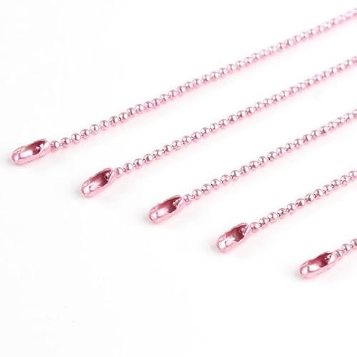 QIUMING 10 Stück Bunte Kugelketten für selbstgemachte Halsketten, Schmuckherstellung, 1,5 mm Perlen, Kugelkette, Halskette mit Anschlüssen, 68 cm