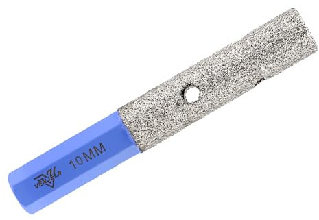 VENJELD Diamant Fingerfräser 10mm Fliesenfräser mit Sechskantschaft für Lochvergrößerung Formgebung Polieren Schleifen auf Keramik Porzellan Fliesen Marmor Granit Arbeitsplatte