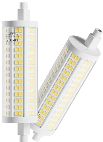 R7S LED 118mm Lampadina 20W, a Doppia Estremità Tipo J (Equivalente alogena T3 da 200 W), Luce 3000K, 2500 Lumen, Dimmerabile Lampade da Parete / Sicurezza / Pavimento, Confezione da 2(Bianco Caldo)