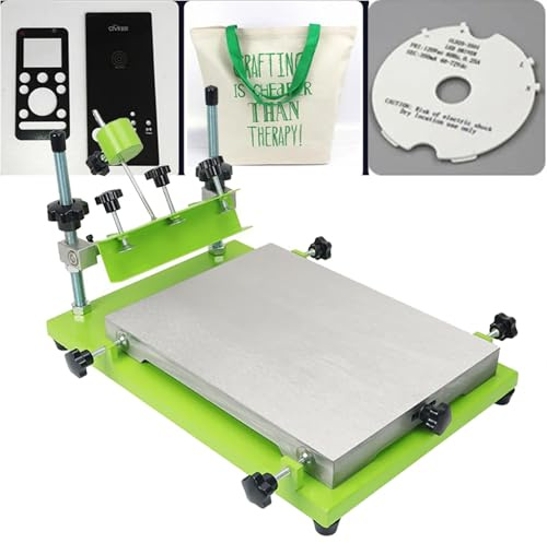 Manual Screen Printing Machine with Squeegee for Flat Printing on Glass, Textiles, Metal, Wood, Plastic, and Paper - 20 cm Squeegee Included