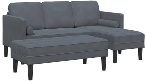 vidaXL Sofa Set 2 STK. Dunkelgrau Polyester