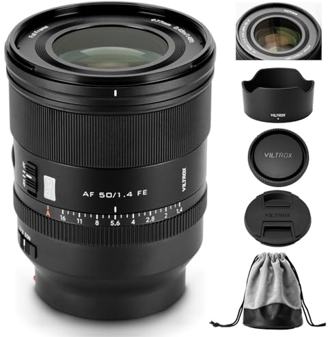 VILTROX 50mm F1.4 Pro FE Full Frame per Sony E, obiettivo a focale fissa standard con messa a fuoco automatica, ampia apertura e motore HyperVCM per Sony E-Mount ZV-E1 A7IV A7C A9III A1 A7SIII A7RII